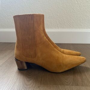 Jil Sander Tan Western Suede Chelsea Ankle Boots